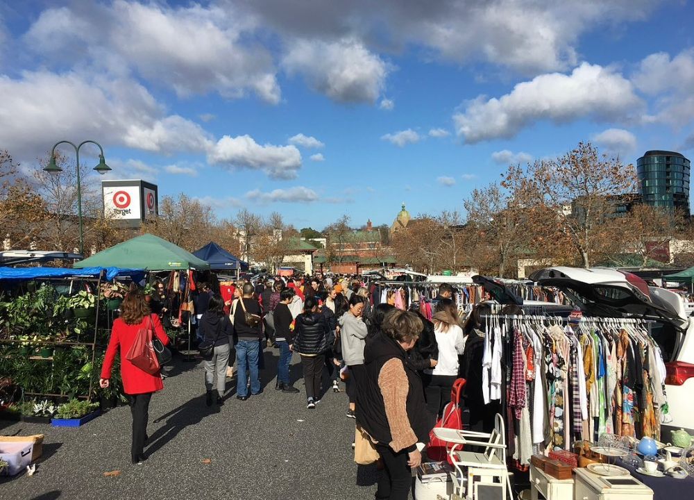 People visiting market stalls at Camberwell Sunday Market