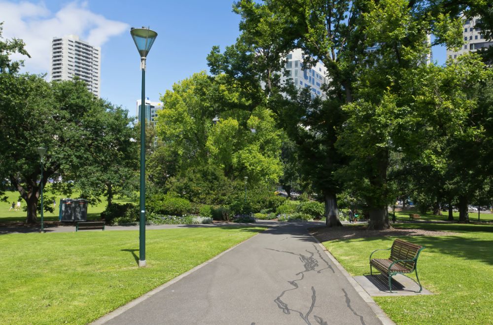 Path leading through Flagstaff Gardens 