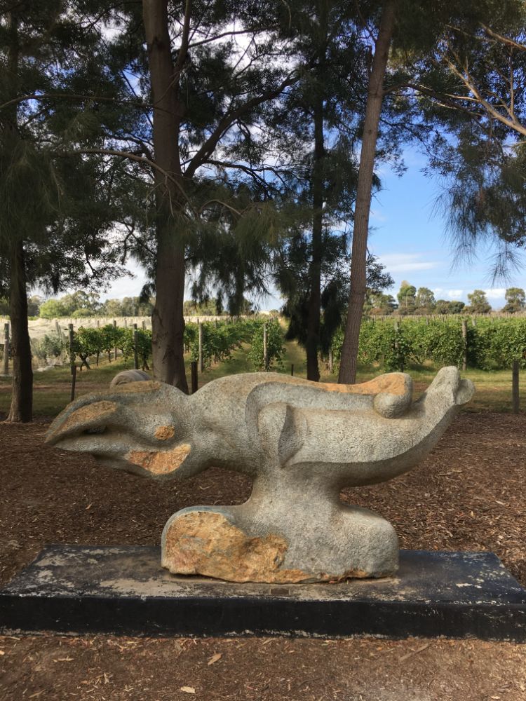 Sculpture among the vines at Shadowfax winery