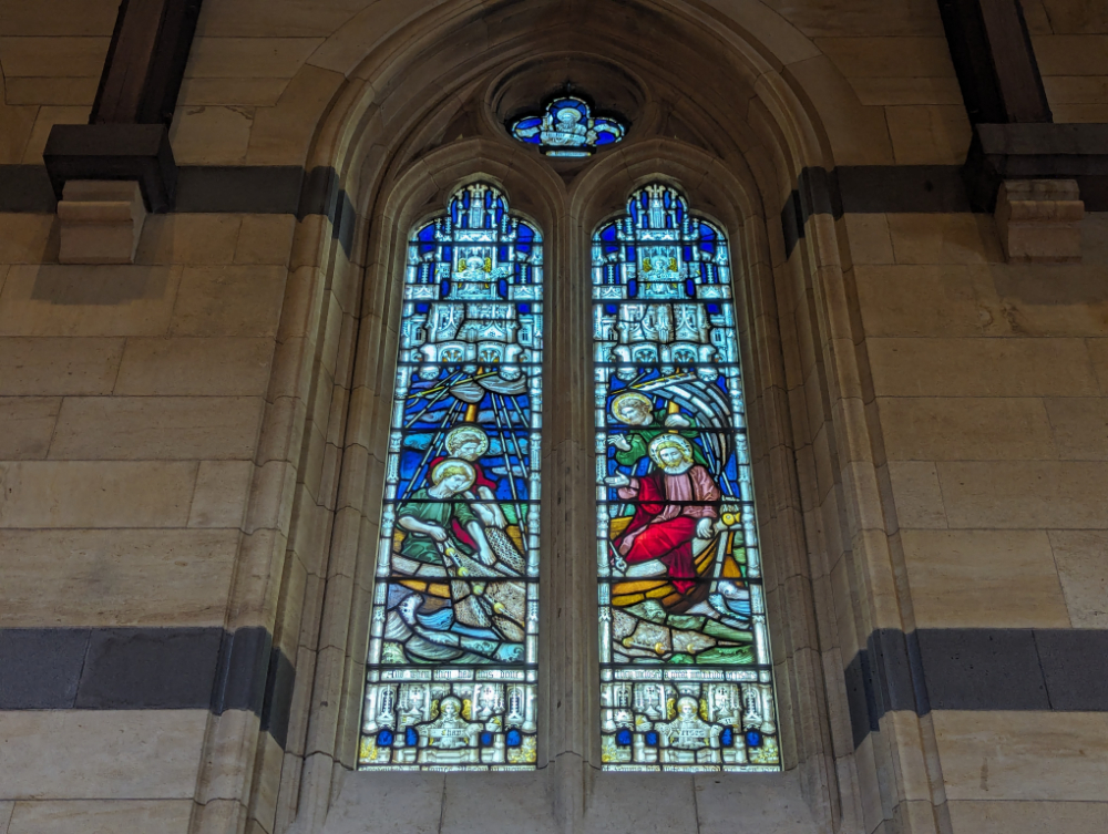 Stained glass windows from inside the cathedral
