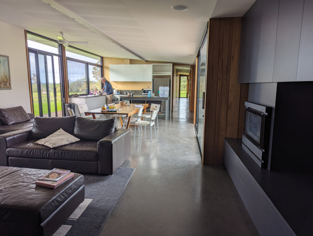 Our very comfortable, warm and spacious eco-lodge, Just Inside The Gate, wilsons promontory accommodation