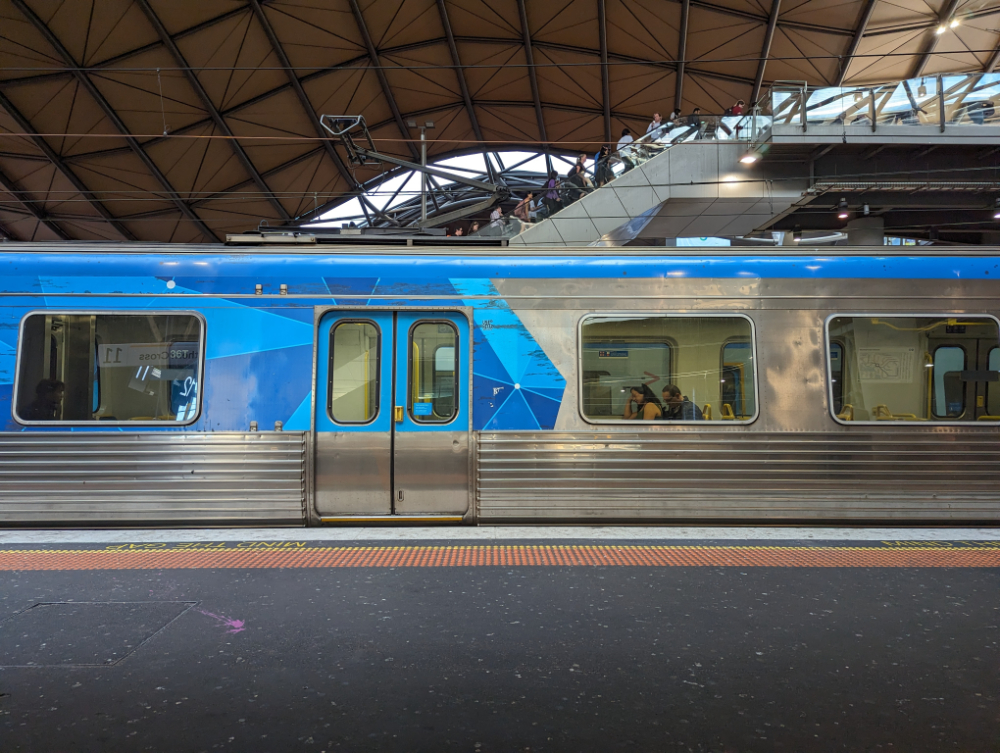 Train leaving at Southern Cross Station