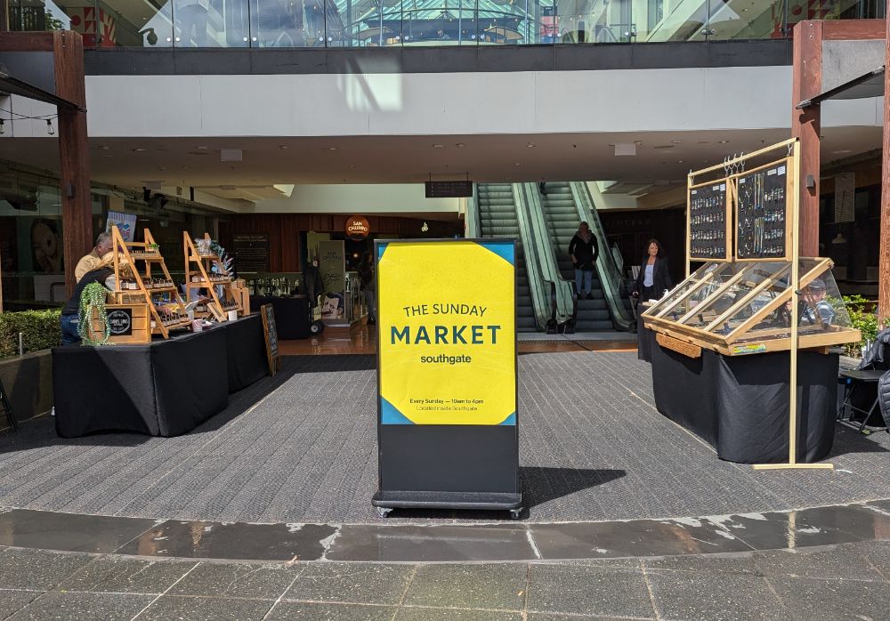 Signage for Southgate Sunday Market