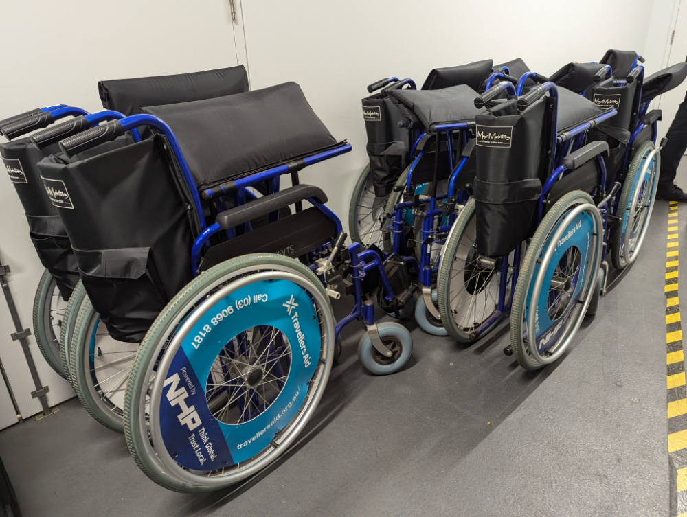 wheelchair hire and bag storage Melbourne