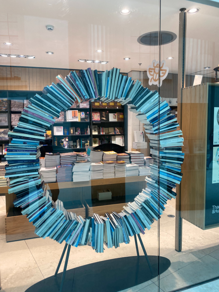 Books displayed at British Museum - places to visit in London for free