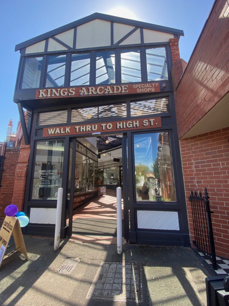 Large exterior of Kings Arcade, High Street