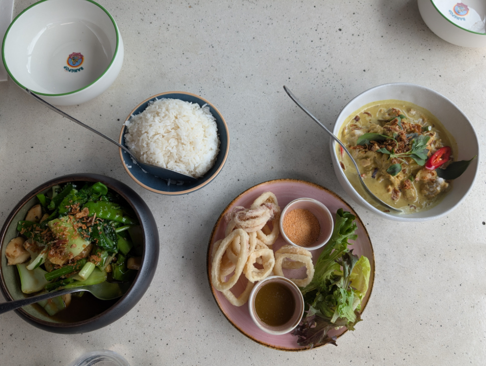 Range of colourful dishes at BangPop, South Wharf
