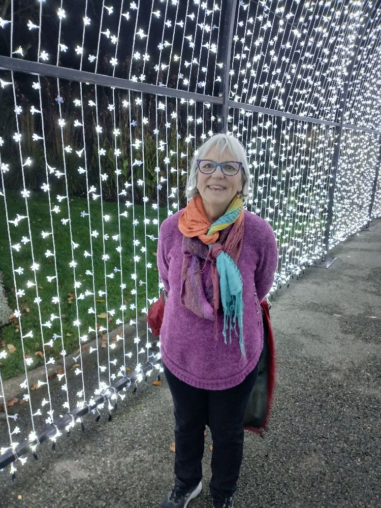 Kathy at the tunnel of lights, Lightscape 2026