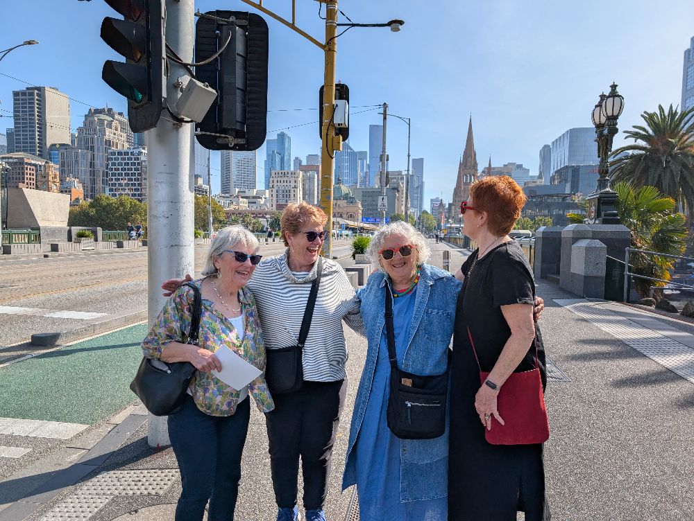 Cathy, Marjie, Dimi and Meri enjoying an outing in Melbourne