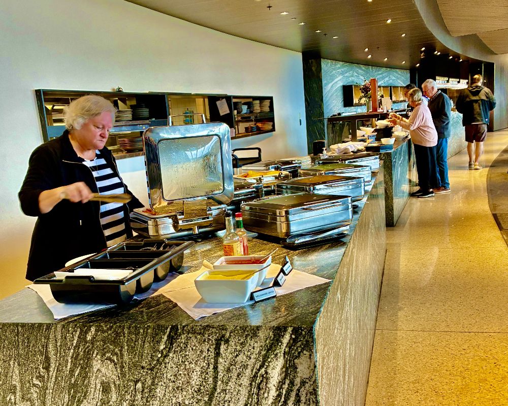 Enjoying buffet breakfast at Samphire Restaurant. - Photo Nadine Cresswell-Myatt